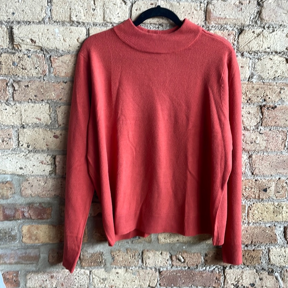 Elizabeth Williams orange acrylic sweater size XL